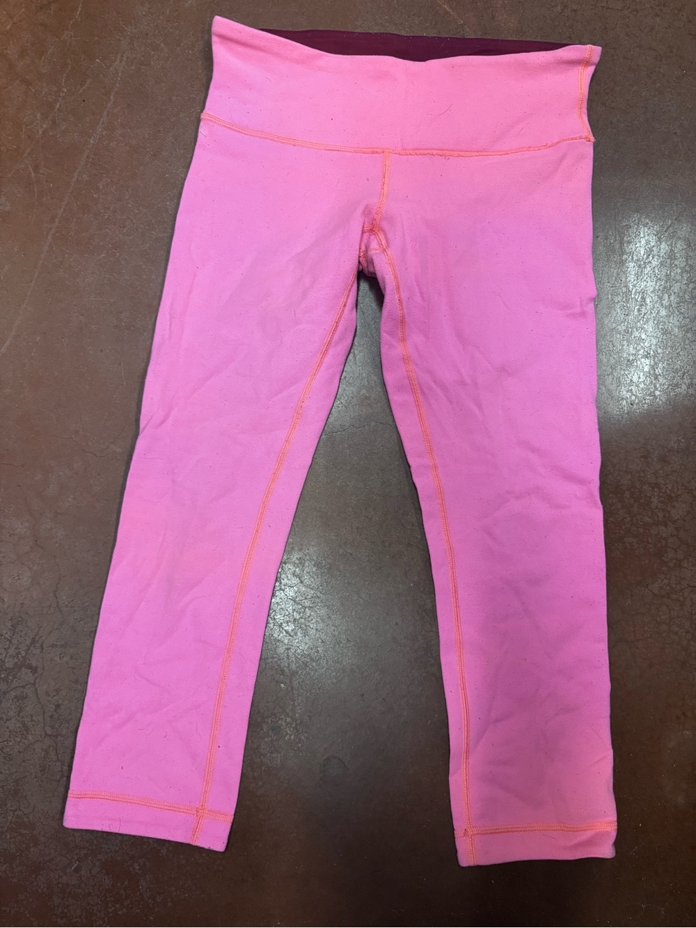 lululemon athletica Pink Leggings with Orange Stitching